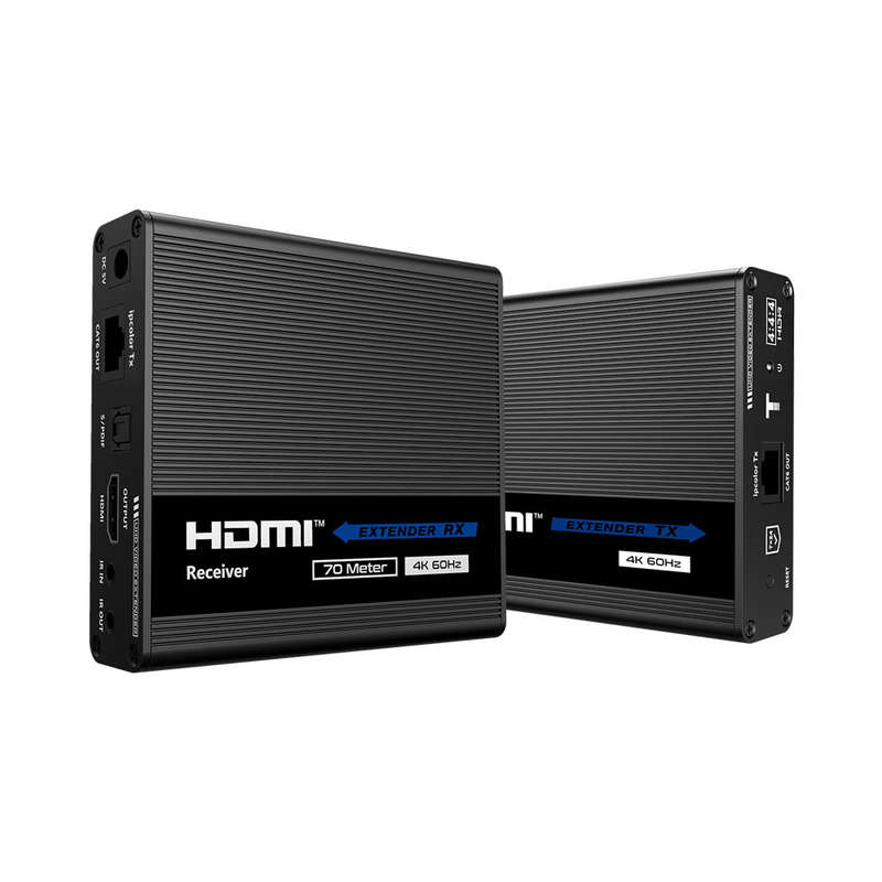 Lenkeng 70M 4K 60Hz Hdr Point To Point Extender Over Cat6 With Hdmi Loop Out And Ir Passback (Lkv...