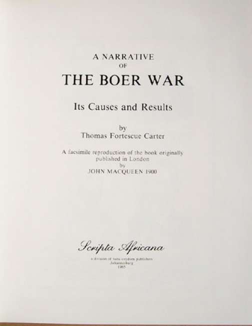 A Narrative of the Boer War - Scripta Africana (numbered)