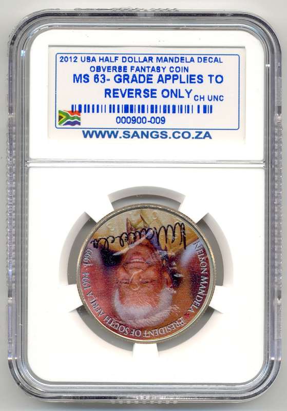 2012 *** USA Half Dollar *** MS63 *** 3 x Mandela Decal - Obverse Fantasy coin - bid per coin