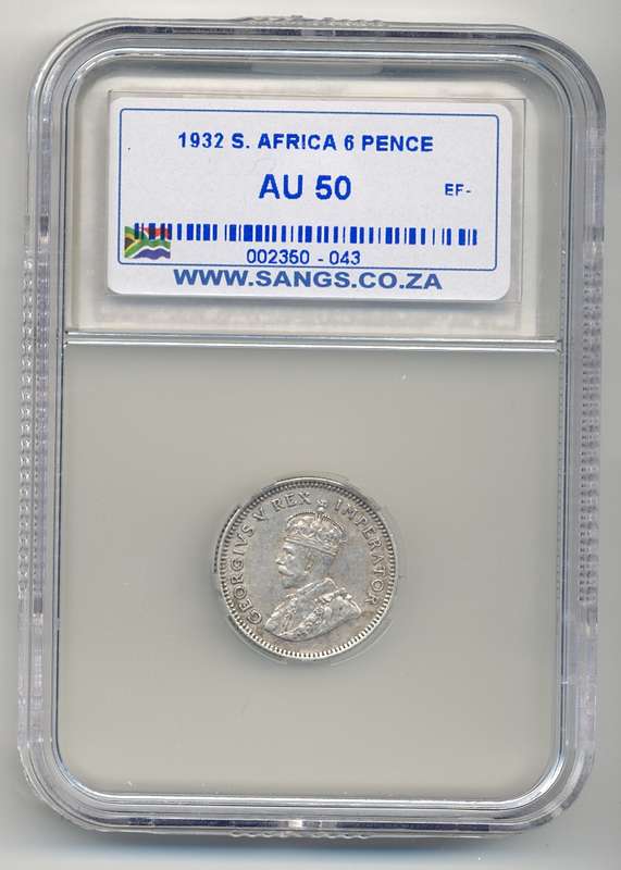 1932 *** 6P *** AU50 *** R1 auction, catalogues at R5 000 in unc.