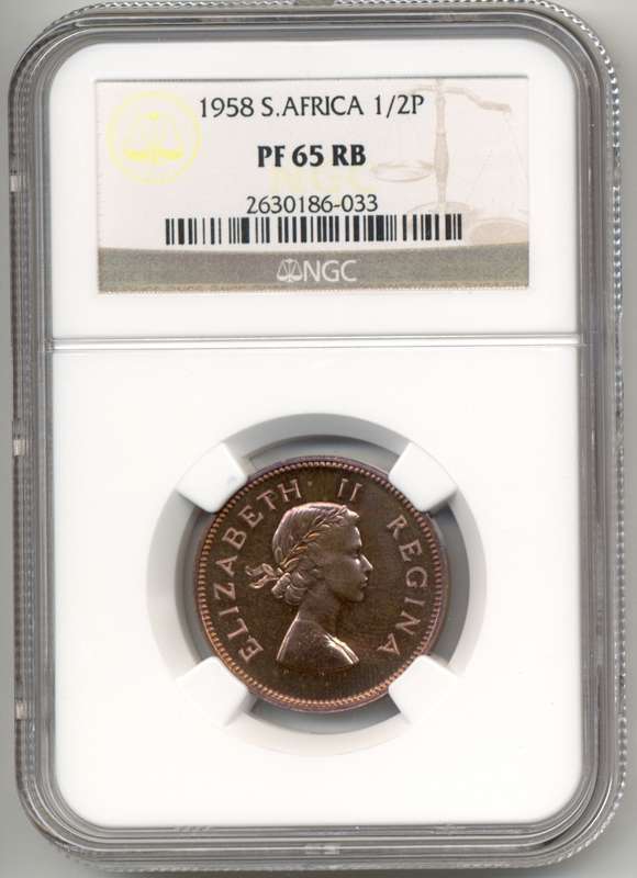 1958 *** 1/2P *** PF65RB *** High grade