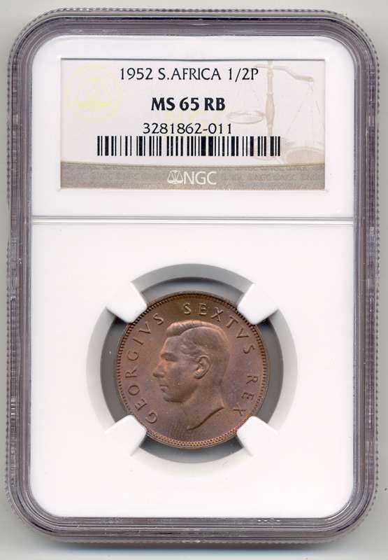 1952 *** 1/2P *** MS65RB *** Second highest grade, only 2 better