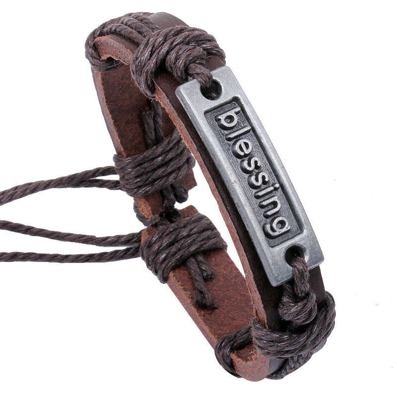Unisex Blessing Leather Bracelet