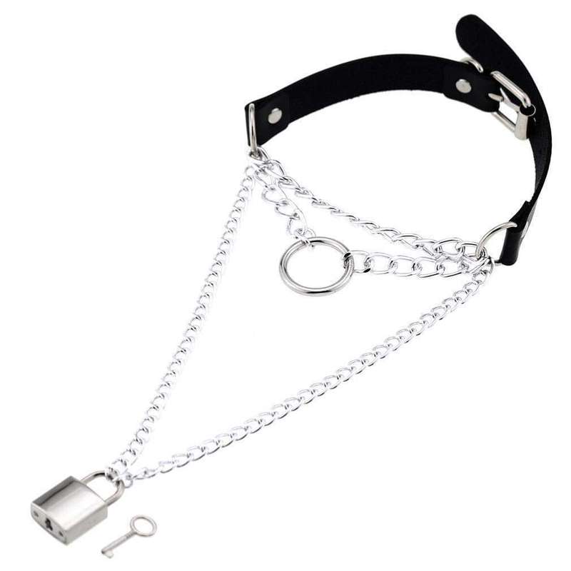 Gothic Lock Chain Necklace