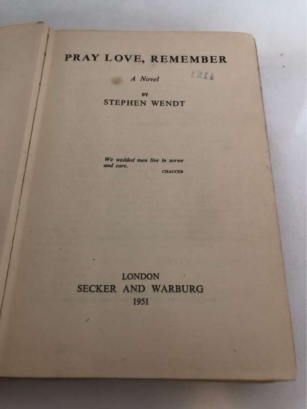 Pray Love,Remember - Stephen Wendt