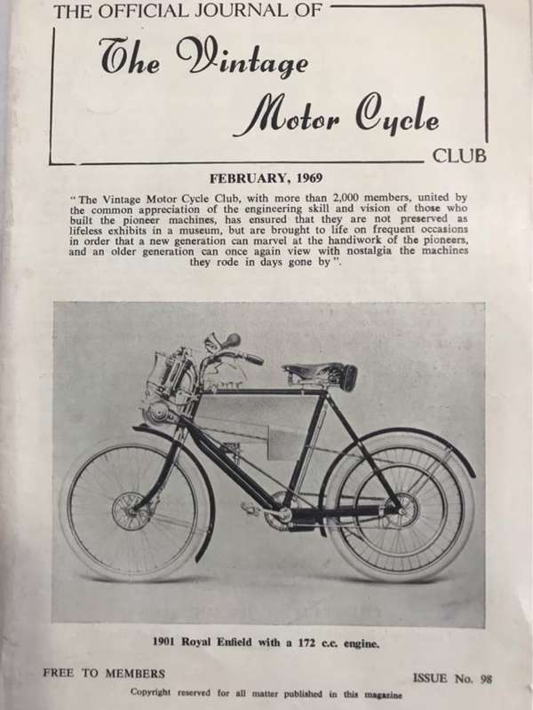 The Official Journal of The Vintage Motor Cycle Issue No.98 - The Vintage Motor Cycle Club