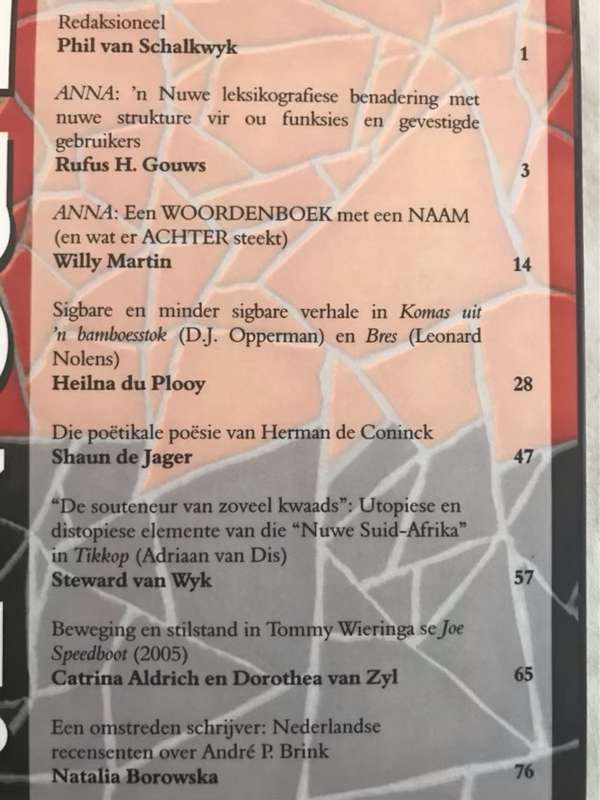 T.N&A, Tydskrif vir Nederlands en Afrikaans - Prof .P.L.Van Schalkwyk Red.
