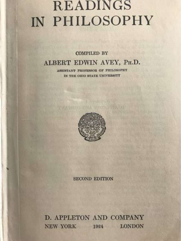 Readings In Philosophy - Albert Edwin Avey