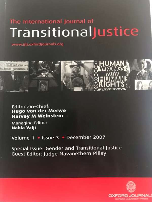 Transitional Justice - Hugo Van Der Merwe and Other
