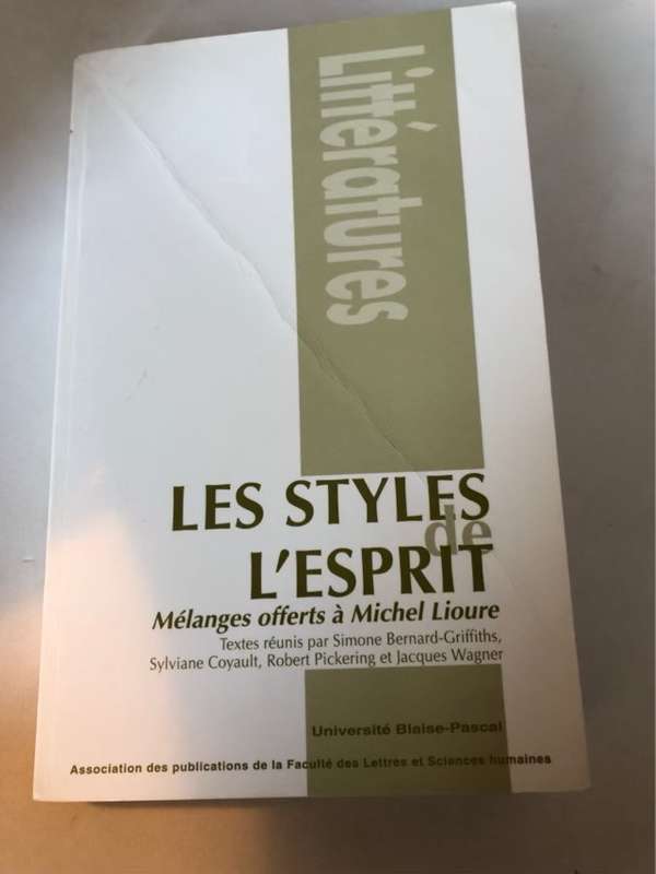 Les Styles de L'Esprit - Simone Bernard-Griffiths