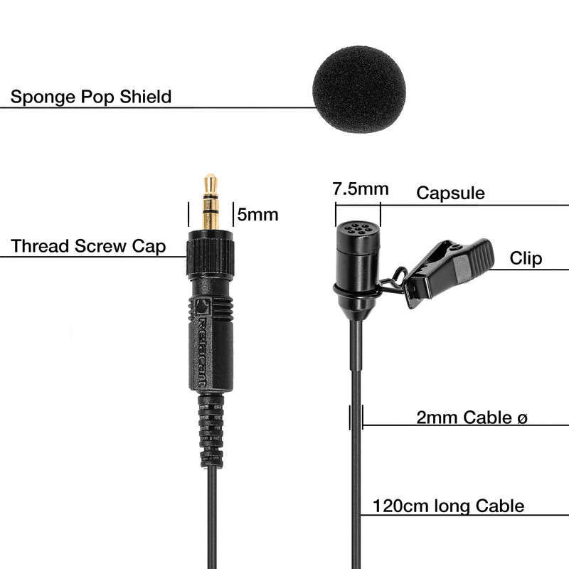 Relacart Broadcast Lavalier Microphone Capsule for wireless mics | LM-P01