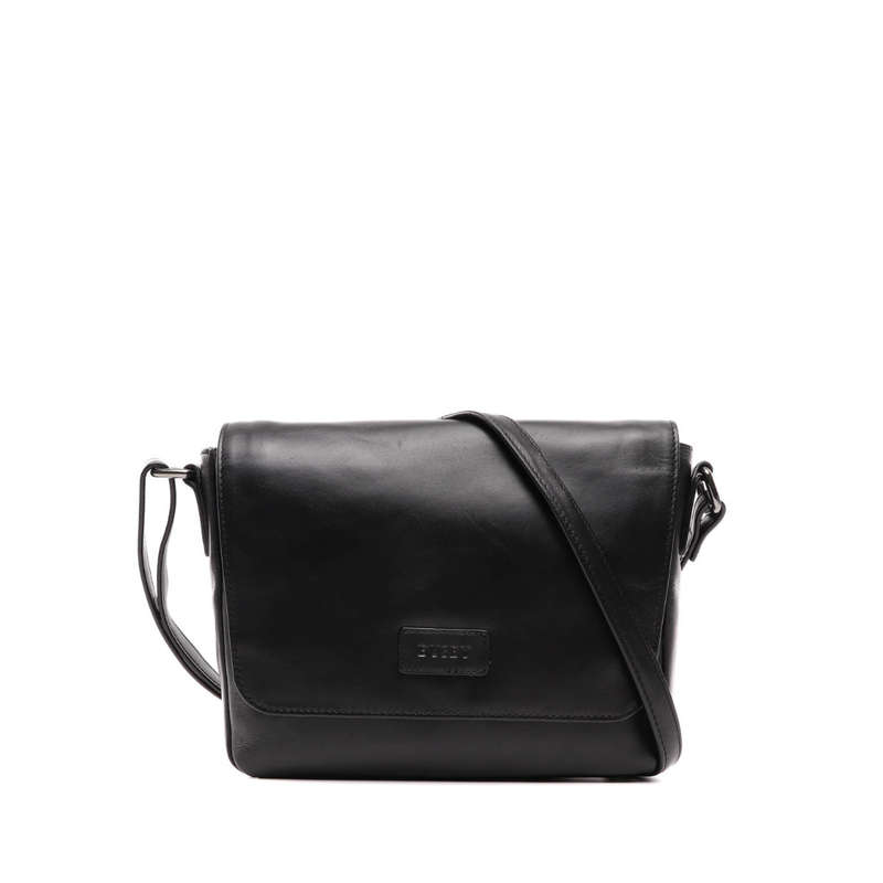 BUSBY JACKIE FLAPOVER CROSSBODY BAG -BLACK