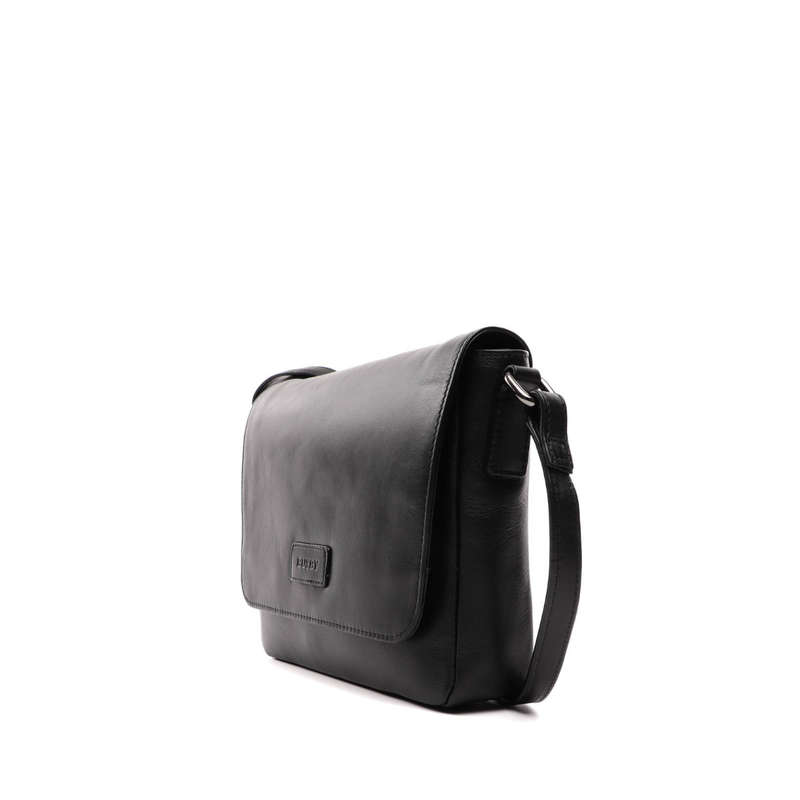 BUSBY JACKIE FLAPOVER CROSSBODY BAG -BLACK