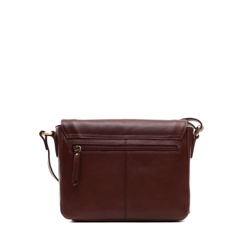BUSBY JACKIE FLAPOVER CROSSBODY BAG -BROWN