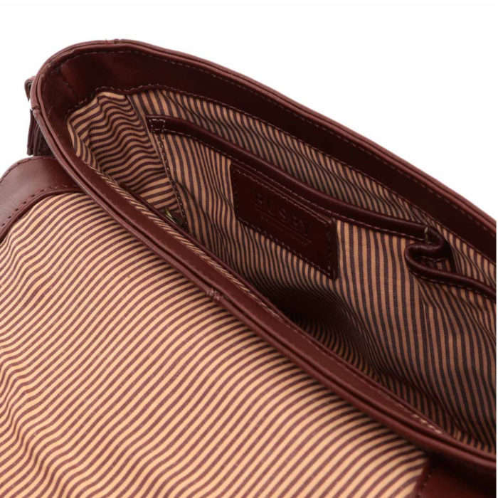 BUSBY JACKIE FLAPOVER CROSSBODY BAG -BROWN