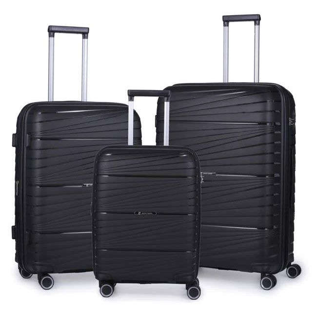 PIERRE CARDIN MONTPELLIER LUGGAGE 3 PC SET BLACK
