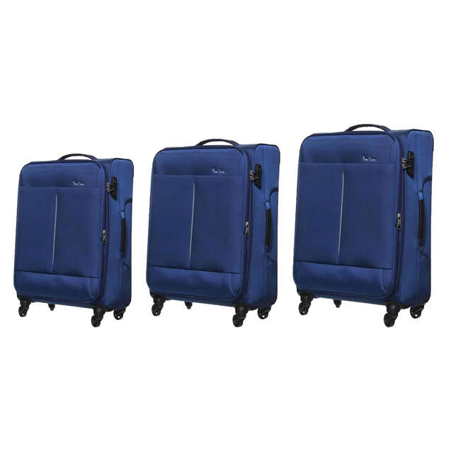 Pierre Cardin Ultralight 3 Piece Trolley Luggage Set - Blue