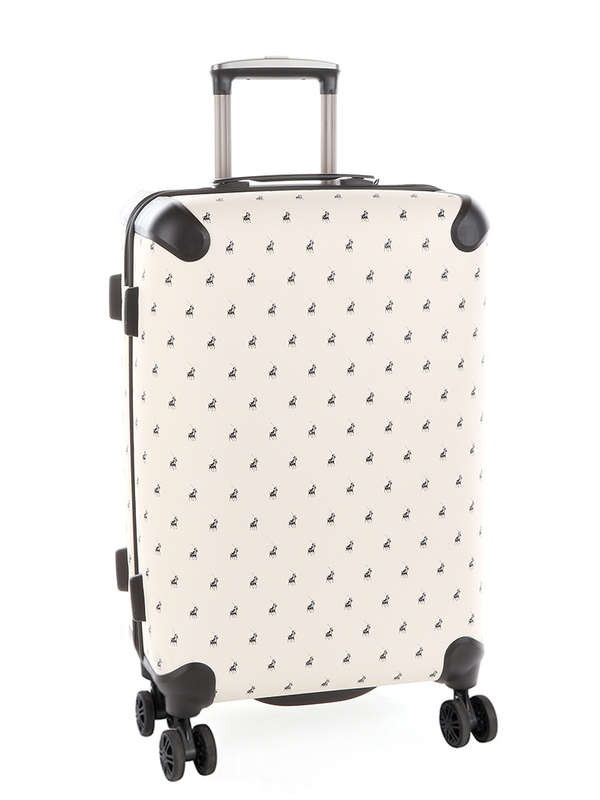 Polo Double Pack 4 Wheel Medium Trolley Case -beige