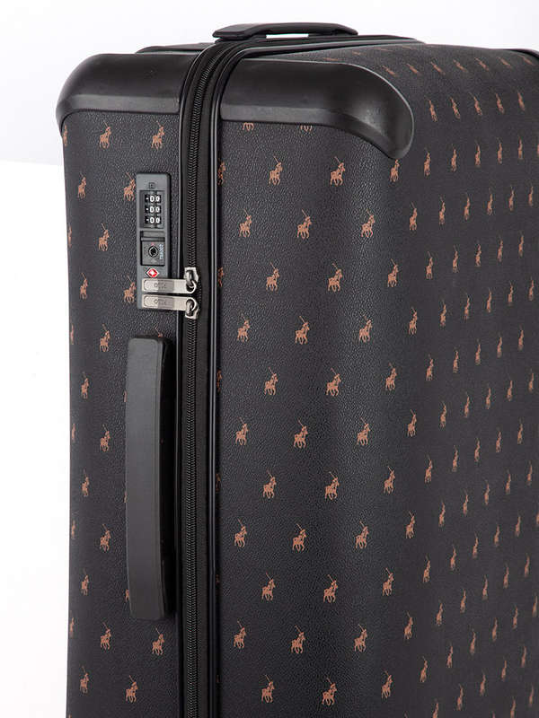 Polo Double Pack 4 Wheel Large Trolley Case -black