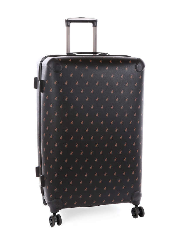 Polo Double Pack 4 Wheel Large Trolley Case -black