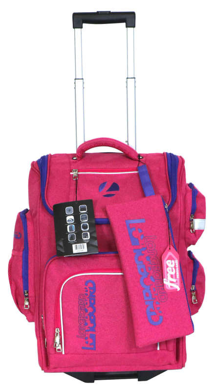 Tosca Longboard Cruiser School Backpack with Wheels | Pink
