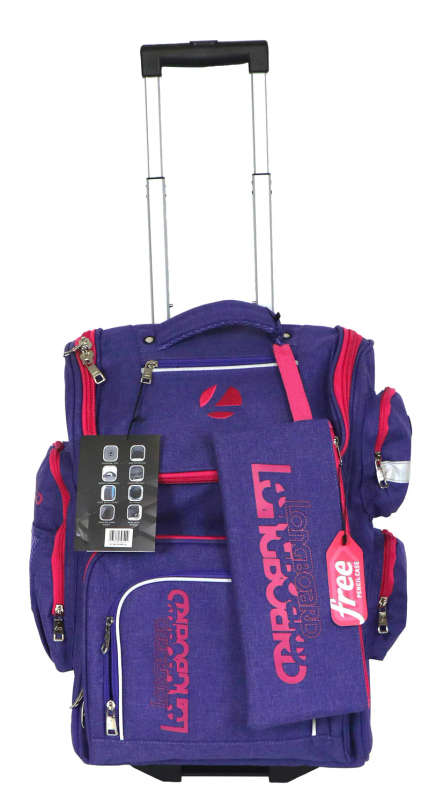 Tosca Longboard Cruiser School Backpack with Wheels | Purple