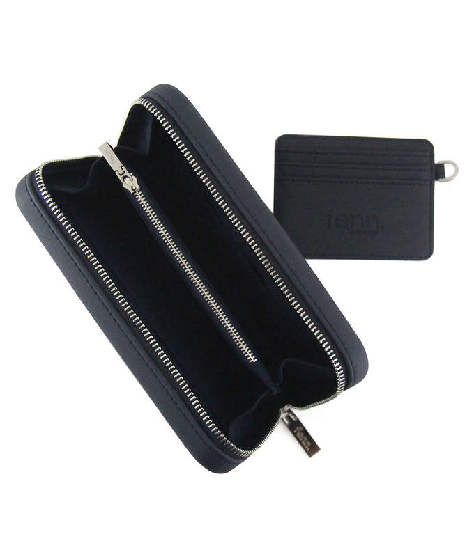 FENN WALLET NAVY  silver zip