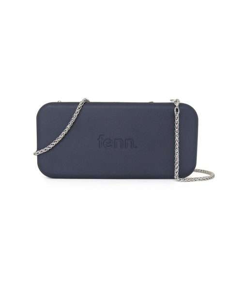 FENN WALLET NAVY  silver zip  silver chain