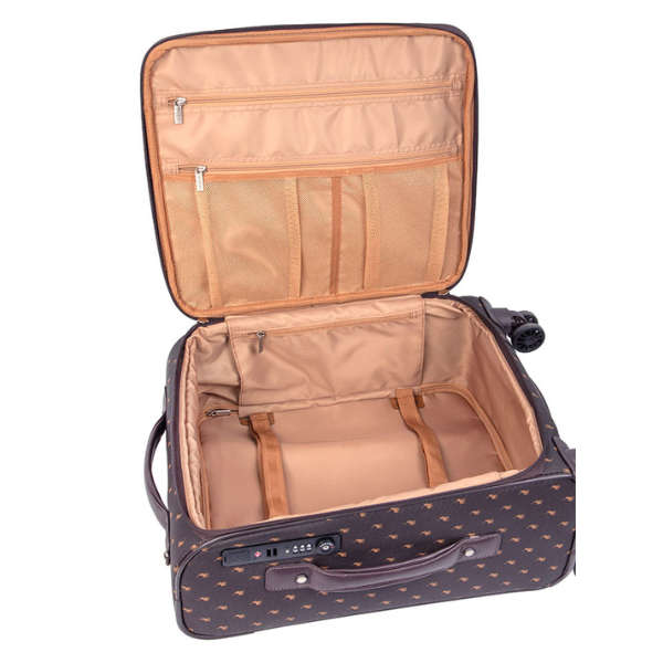 Polo Signature Luggage Large 4 Wheel Trolley Case -brown