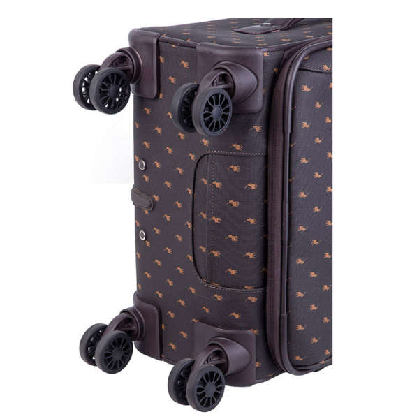Polo Signature Luggage Large 4 Wheel Trolley Case -brown