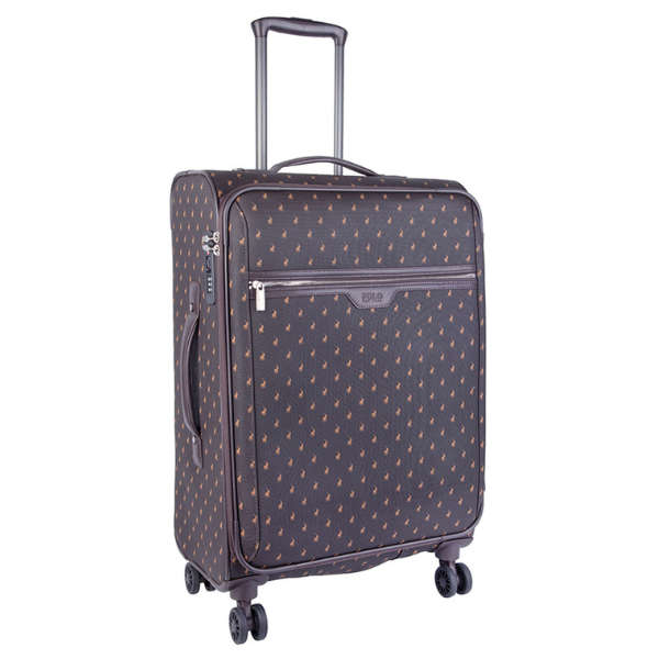 Polo Signature Luggage Large 4 Wheel Trolley Case -brown