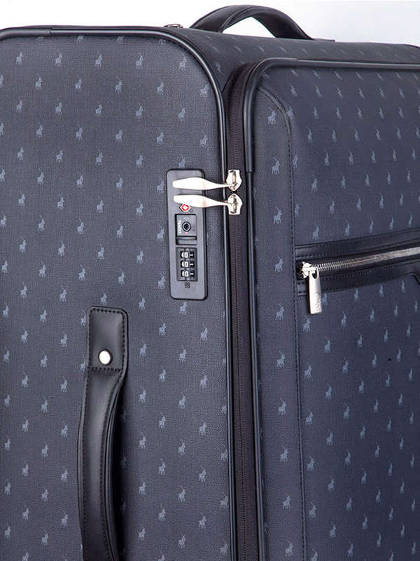 Polo Signature Luggage Medium 4 Wheel Trolley Case -Black