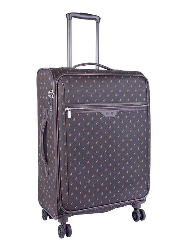 Polo Signature Luggage Medium 4 Wheel Trolley Case -Brown