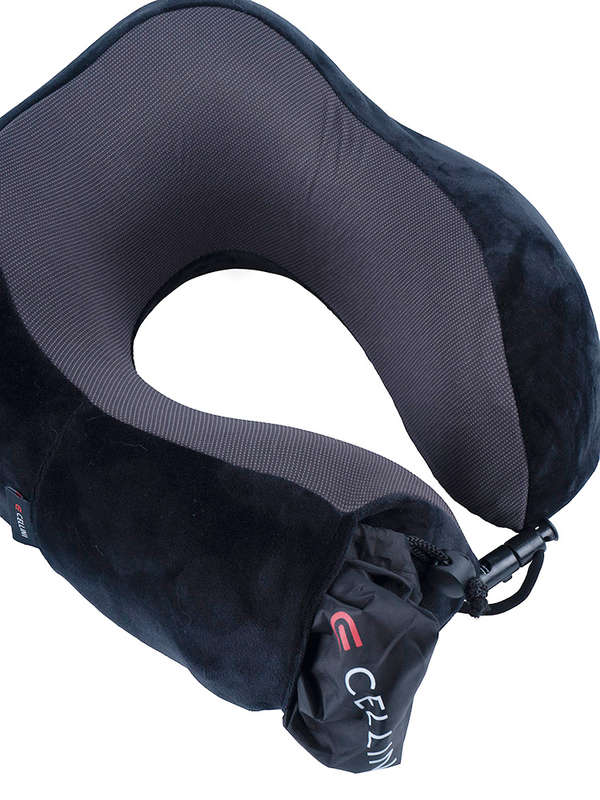 Cellini Accessories Roll-Up Memory Foam Travel Pillow -Black