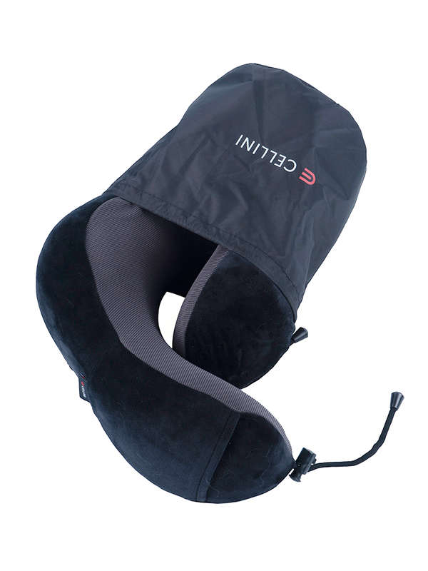 Cellini Accessories Roll-Up Memory Foam Travel Pillow -Black