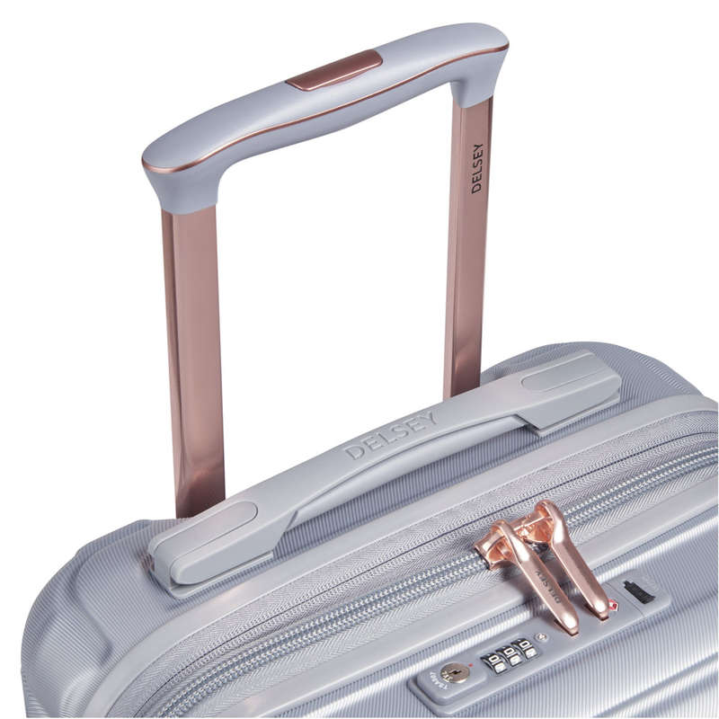 DELSEY SHADOW 5.0 55CM 4DW CABIN TROLLEY CASE -SILVER
