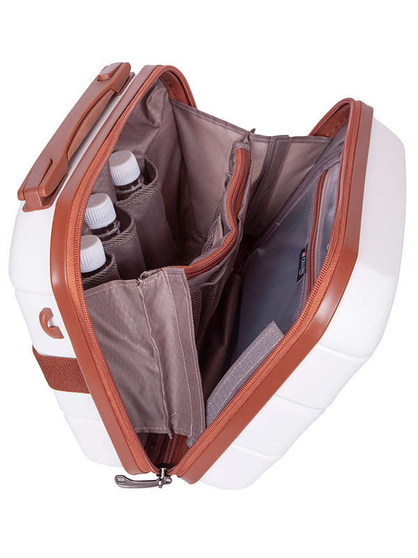Cellini Spinn Set of 3 + Beauty Case White/Tan