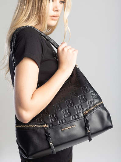 Sissy Boy: Riva Embossed Hobo -Black