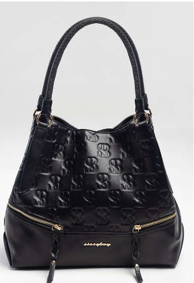 Sissy Boy: Riva Embossed Hobo -Black
