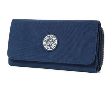 Free Spirit -Crinkle Collection: Large Zip Flap Purse - Navy