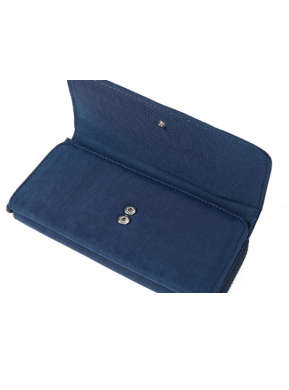 Free Spirit -Crinkle Collection: Large Zip Flap Purse - Navy