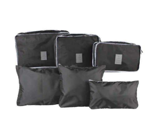 Pierre Cardin Travel Zip Up Organizer 6 Piece Set - Black