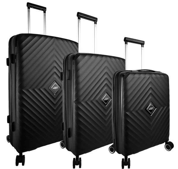 Voss 3 piece luggage set -black