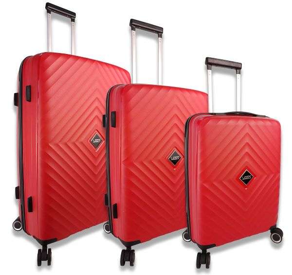 Voss 3 piece luggage set -red