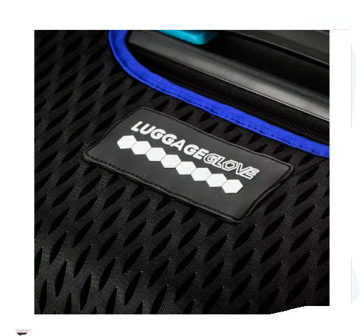 luggage glove diamond mesh cabin blue