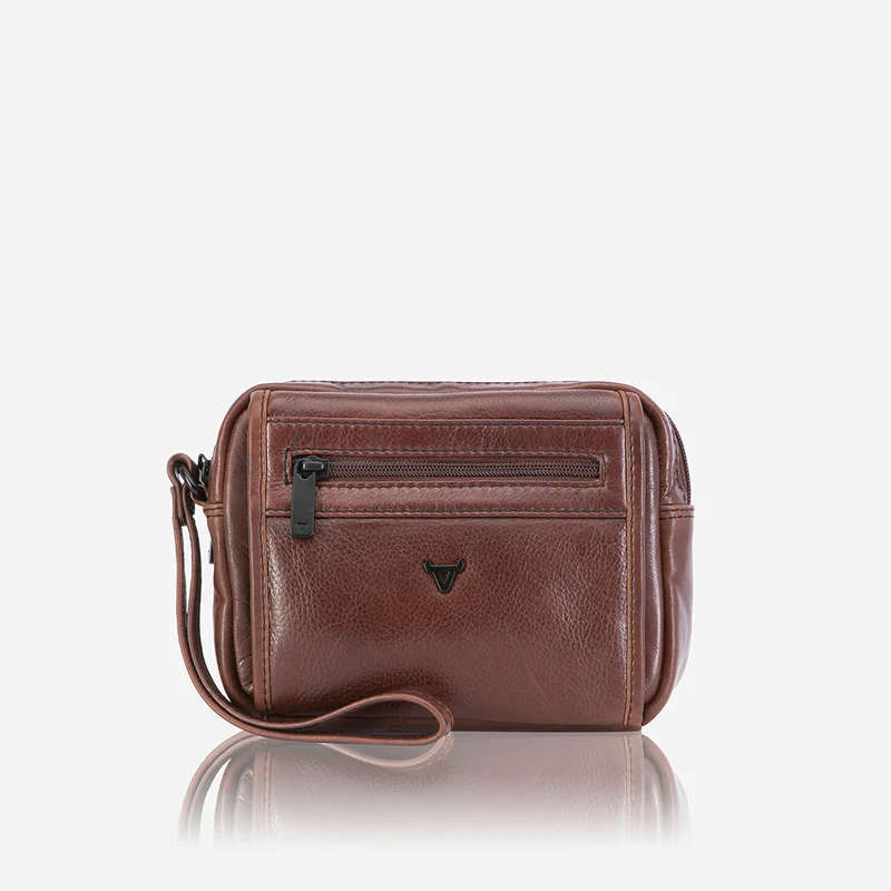 GENT'S BAG WITH HAND STRAP, BROWN