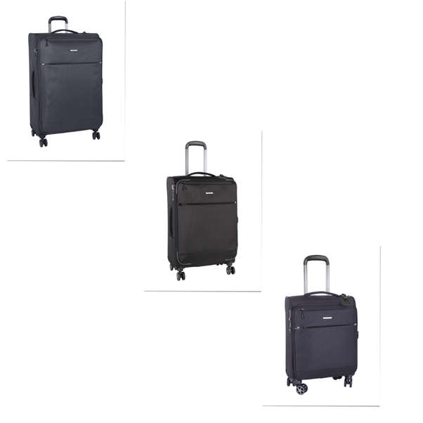 CELLINI SMARTCASE 3 PIECE SPINNER TROLLEY SET BLACK