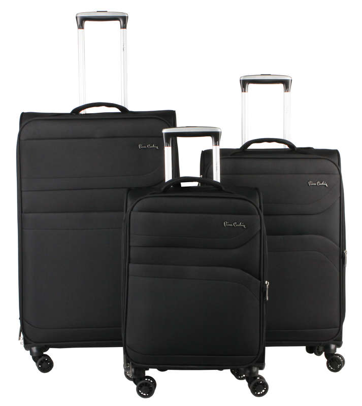 Pierre Cardin Lyon Set of 3 Suitcases -BLACK