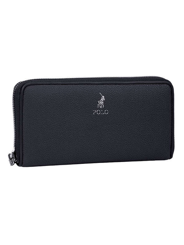 Polo Lyon Zip Around Purse-BLACK