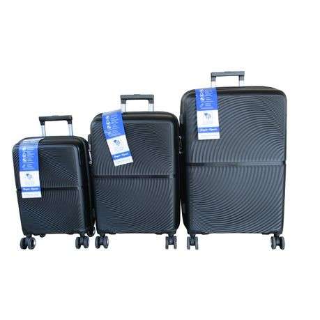 Unbreakable Travel Luggage 3 Piece Suitcases Spinner-BLACK